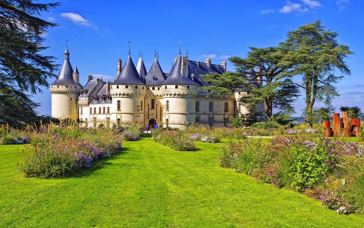 Schloss Chaumont-sur-Loire, Frankreich. Dieses Schloss befindet sich im Loiretal. Wahrzeichen von Frankreich.