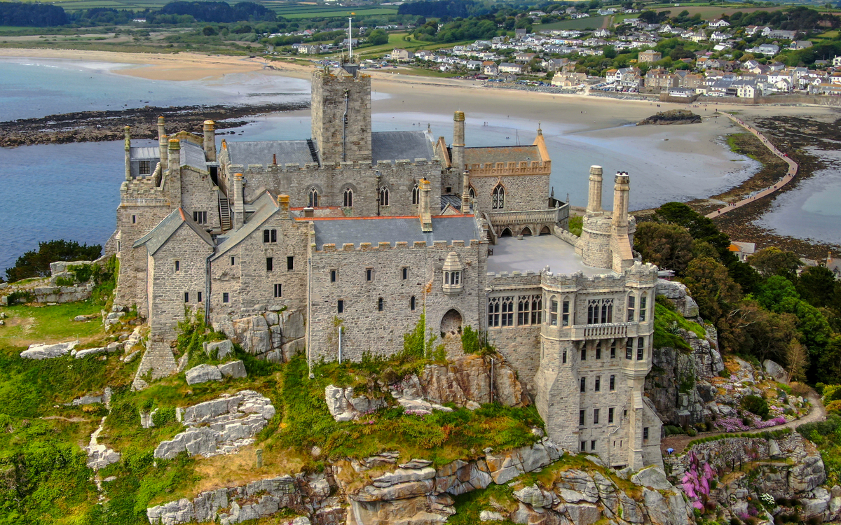 St. Michael's Mount ist eine kleine Gezeiteninsel Cornwall